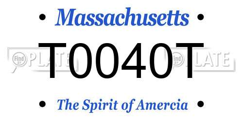 T0040T Massachusetts License Plate