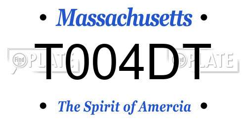 T004DT Massachusetts License Plate