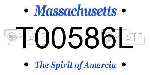 T00586L Massachusetts License Plate