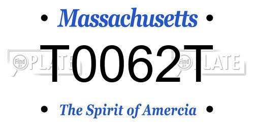 T0062T Massachusetts License Plate