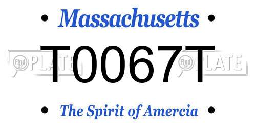 T0067T Massachusetts License Plate