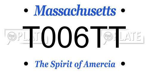 T006TT Massachusetts License Plate