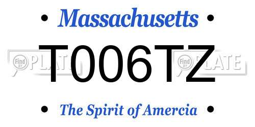 T006TZ Massachusetts License Plate