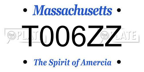T006ZZ Massachusetts License Plate