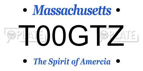 T00GTZ Massachusetts License Plate