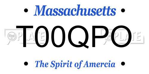 T00QPO Massachusetts License Plate