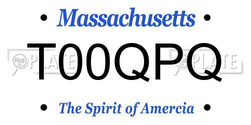 T00QPQ Massachusetts License Plate