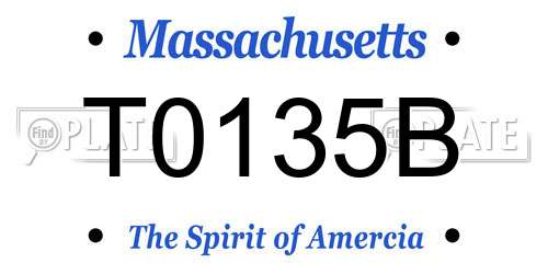 T0135B Massachusetts License Plate