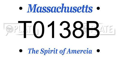T0138B Massachusetts License Plate