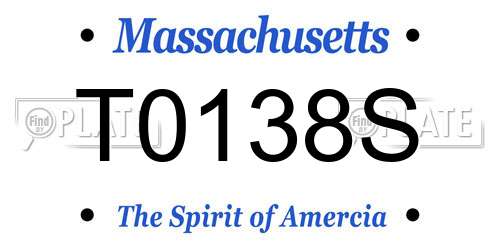 T0138S Massachusetts License Plate