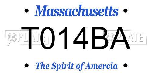 T014BA Massachusetts License Plate