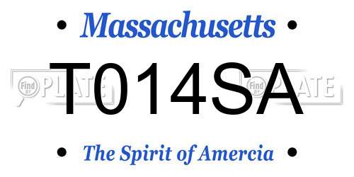 T014SA Massachusetts License Plate