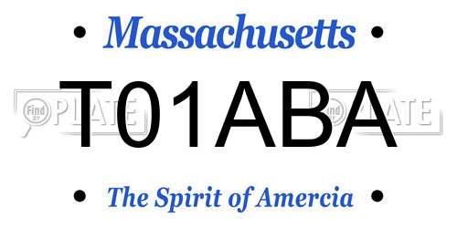 T01ABA Massachusetts License Plate
