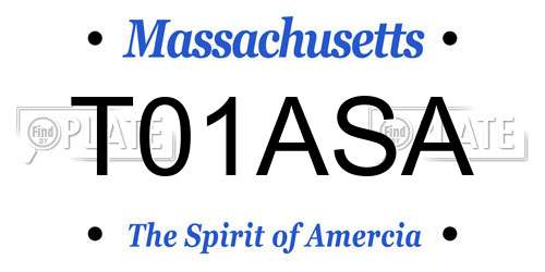 T01ASA Massachusetts License Plate