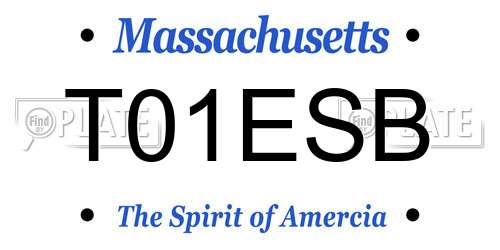 T01ESB Massachusetts License Plate