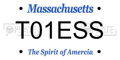 T01ESS Massachusetts License Plate