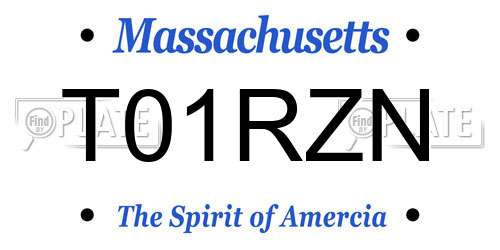 T01RZN Massachusetts License Plate