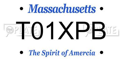T01XPB Massachusetts License Plate