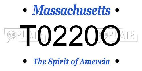 T0220O Massachusetts License Plate
