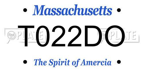 T022DO Massachusetts License Plate