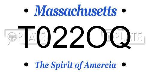 T022OQ Massachusetts License Plate
