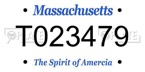 T023479 Massachusetts License Plate