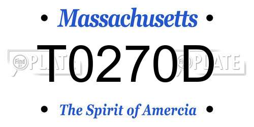T0270D Massachusetts License Plate