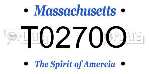 T0270O Massachusetts License Plate