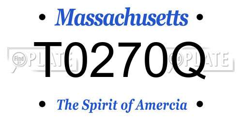 T0270Q Massachusetts License Plate
