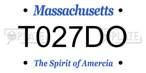 T027DO Massachusetts License Plate