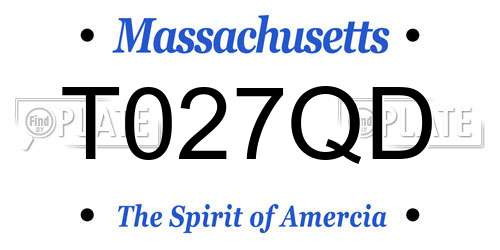 T027QD Massachusetts License Plate