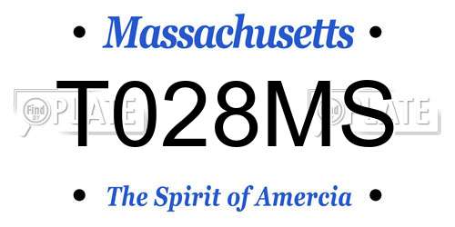 T028MS Massachusetts License Plate