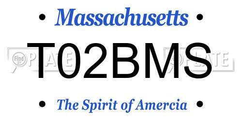 T02BMS Massachusetts License Plate