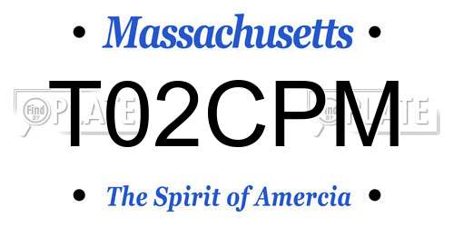 T02CPM Massachusetts License Plate