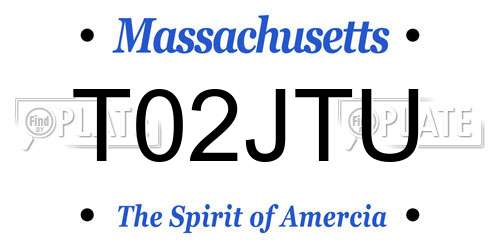 T02JTU Massachusetts License Plate