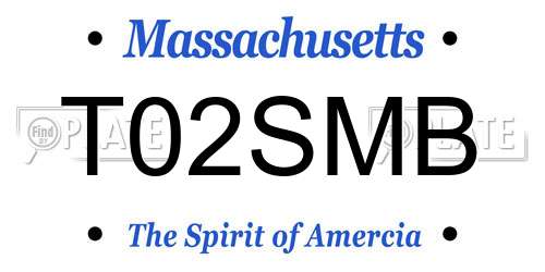 T02SMB Massachusetts License Plate