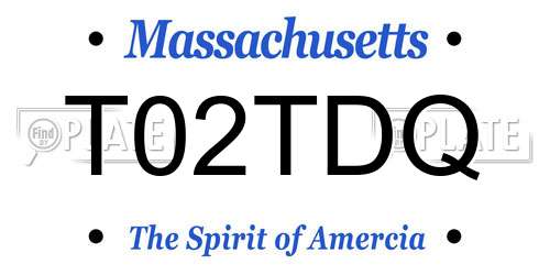 T02TDQ Massachusetts License Plate