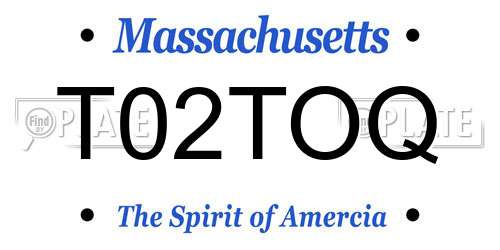 T02TOQ Massachusetts License Plate