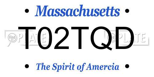 T02TQD Massachusetts License Plate