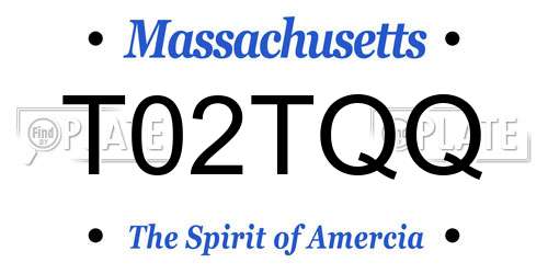 T02TQQ Massachusetts License Plate
