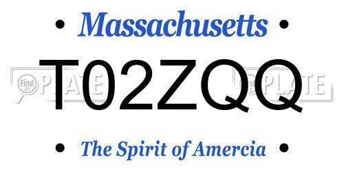 T02ZQQ Massachusetts License Plate