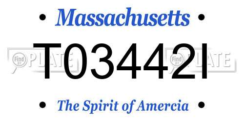 T03442I Massachusetts License Plate