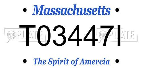 T03447I Massachusetts License Plate