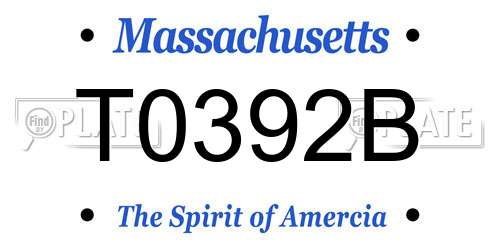 T0392B Massachusetts License Plate