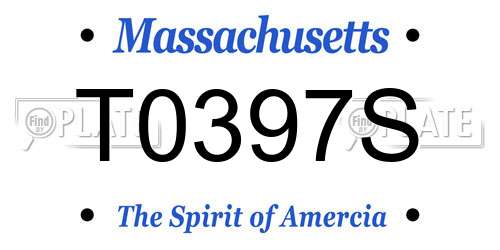 T0397S Massachusetts License Plate