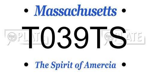T039TS Massachusetts License Plate