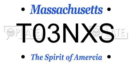 T03NXS Massachusetts License Plate
