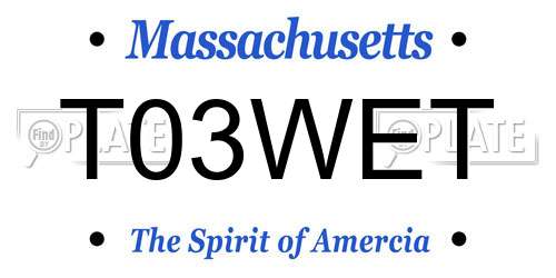 T03WET Massachusetts License Plate
