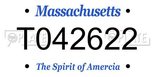 T042622 Massachusetts License Plate