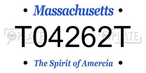 T04262T Massachusetts License Plate